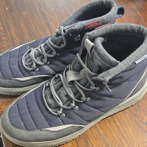 Hey Dude Navy and Gray Quilted Lace-Up Men's Casual Boots